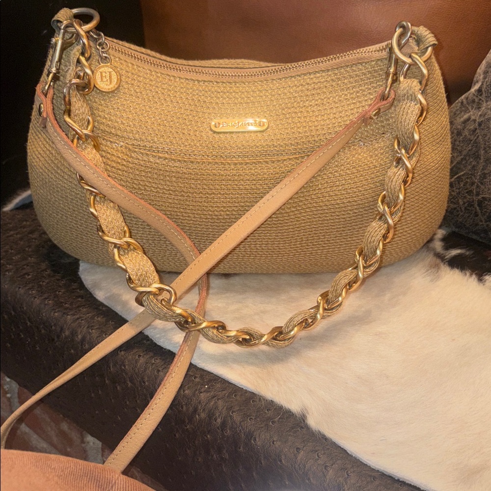 Eric Javits Chain-Link Jute Shoulder Bag - Picture 3 of 12
